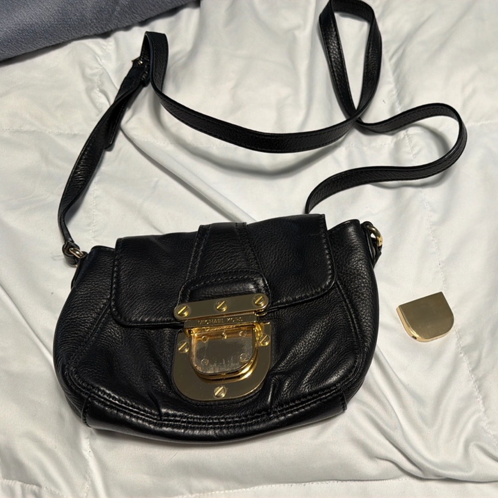 Black Leather Crossbody Bag